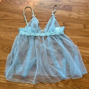 Y2K Fredrick’s of Hollywood flirty sheer blue cami slip Small